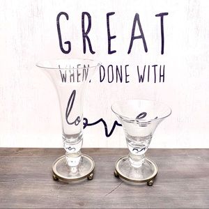 Southern Living Astoria trumpet vases small medium